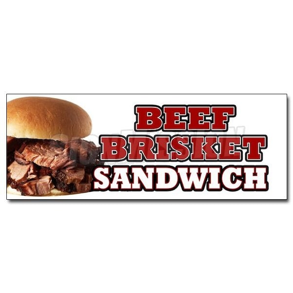BEEF BRISKET SANDWICH DECAL sticker slow cooked bar b que texas smoked, D-24 Beef Brisket Sandwich